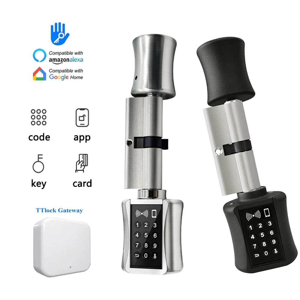 Smart Cylinder Door Lock TTLock APP Wifi Lock Bluetooh Remote Control Electronic Digital Keyless Code RFID Card Home Apartments