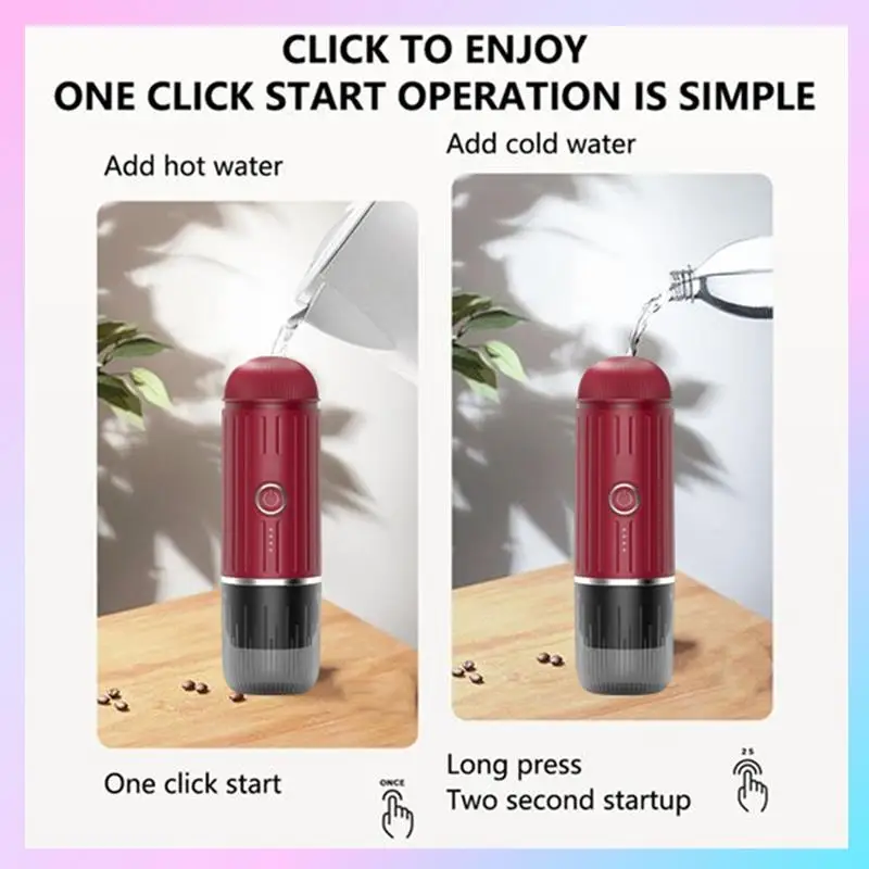 ABRG-Portable Coffee Machine 2 In 1 Capsule Powder Travel Coffee Maker Electric For Car&Home Camping Coffee Maker