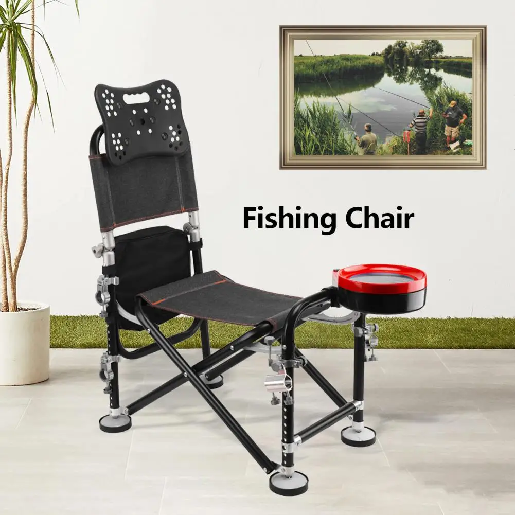 13 Gear Rise Fall 21cm Adjustment Fishing Chair With Backrest Rod Holder Folding Fishing Deck Chair Fisherman Gift