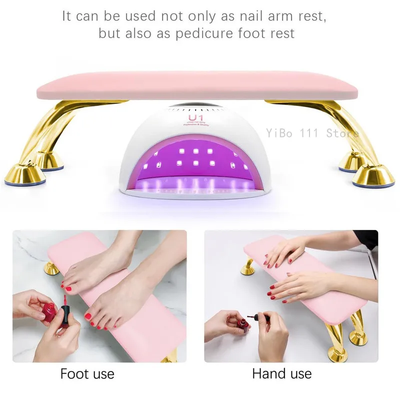 

1PC Pink PU Leather Nail Hand Rest Pillow Cushion Holder Nail Art Stand for Manicure Table Quality Hand Support for Nail Salons