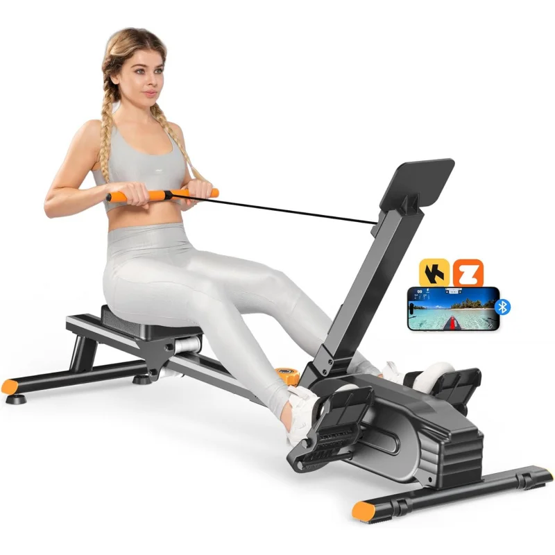 

Magnetic Rowing Machine, 350 LB Weight Capacity Rower Machine for Home Use, Comfortable Seat Cushion