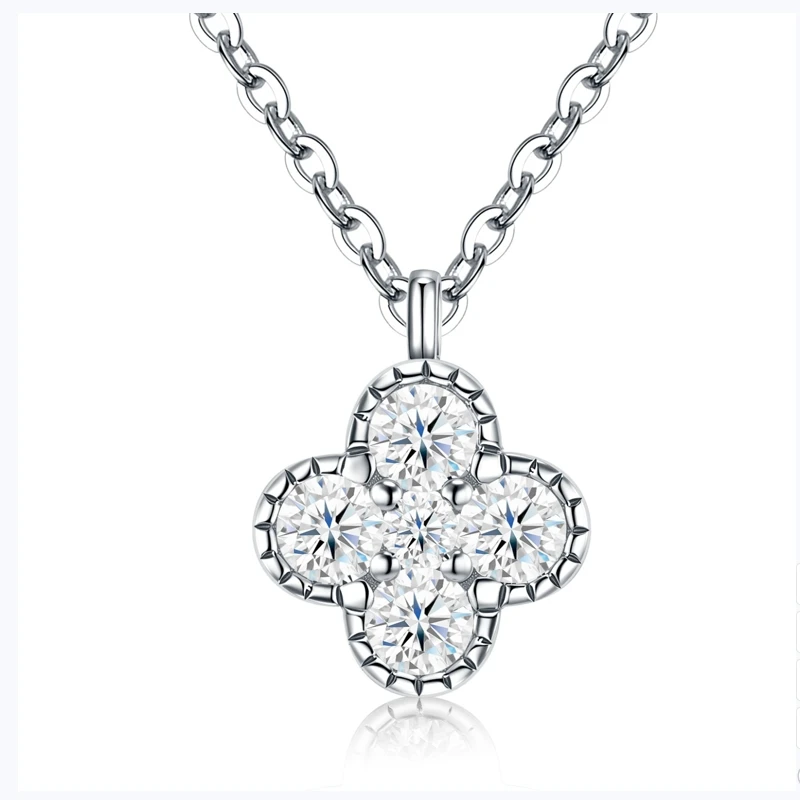 

S925 pure silver clover collarbone chain for women, niche, light luxury Korean version pendant accessories, fashionable Amazon h
