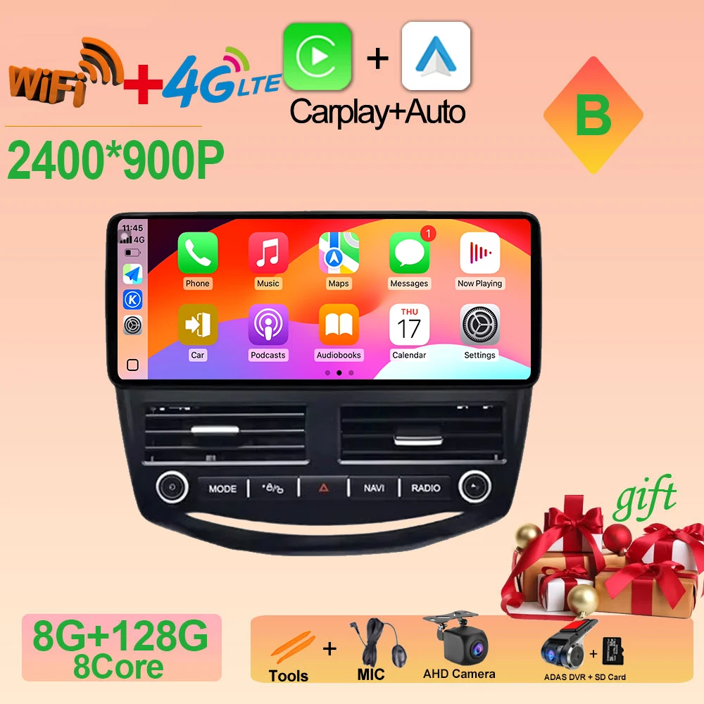 2400*900P Voor Ford Focus 3 2012-2018 GPS Navigatie DSP Android 15 Draadloze CarPlay Autoradio multimedia 4G + WIFI Gereedschap Auto