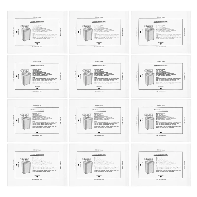 12PCS Paper Shredder Lubricant Sheets Shredder Lubricating Oil Portable Paper Type Lubricating Oil for