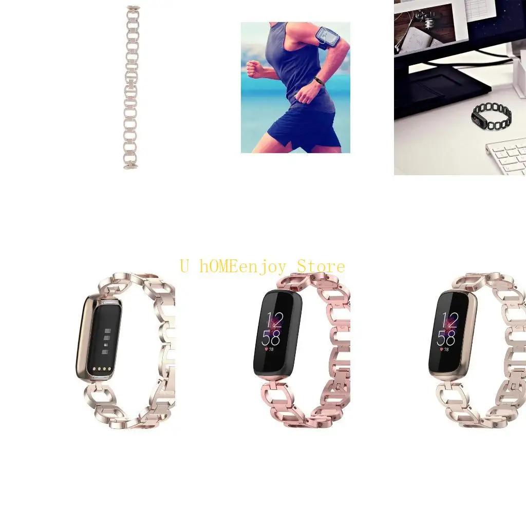 

B0KF Металлический ремешок для Fitbit-Luxe Водонепроницаемый прочный для умных часов Модные ремешки Сменный спортивный браслет