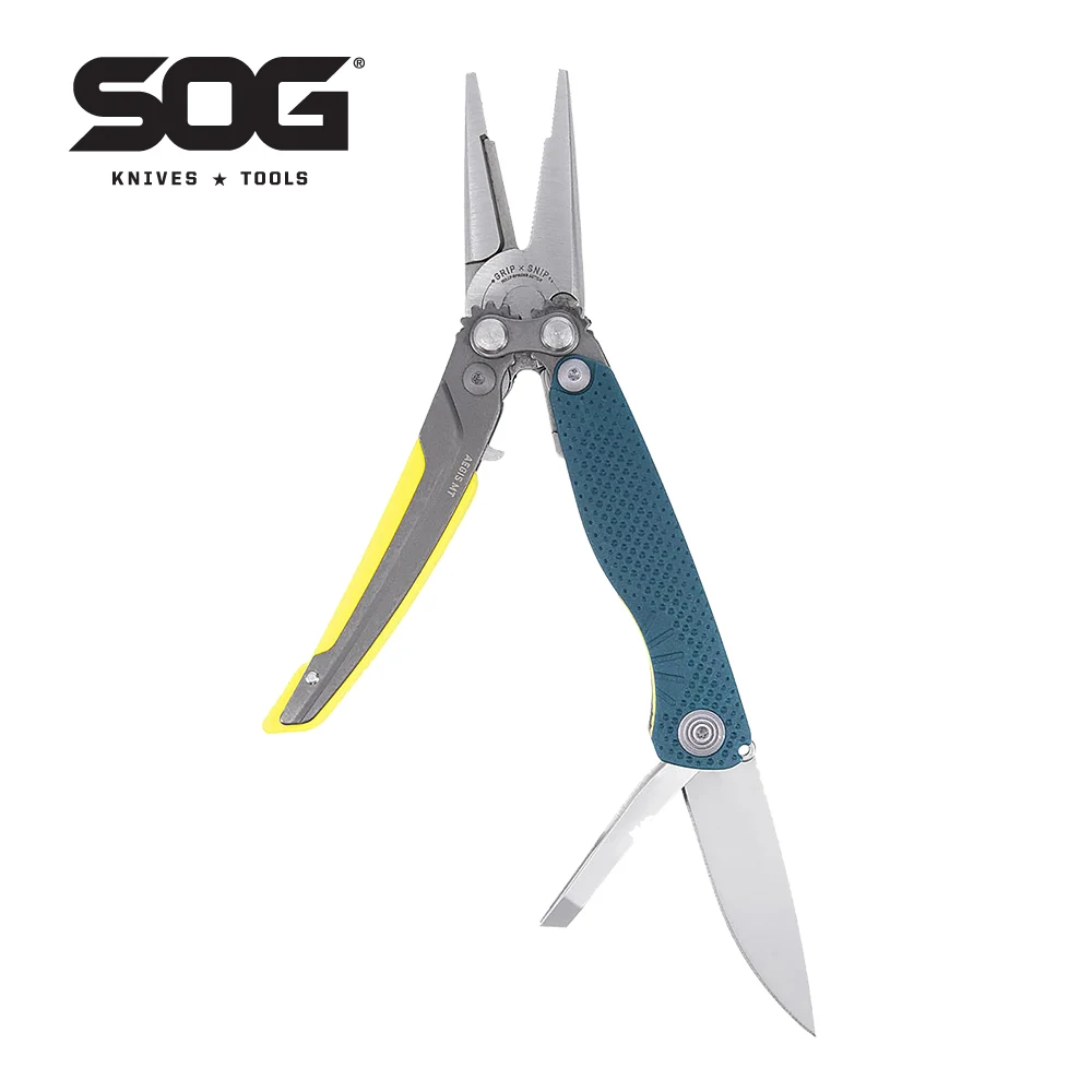 SOG 5 In 1 Mini Multi-tool Fishing Pliers Lightweight Compact Small Folding Multitool Pocket Knife Outdoor Camping Hunting Tools