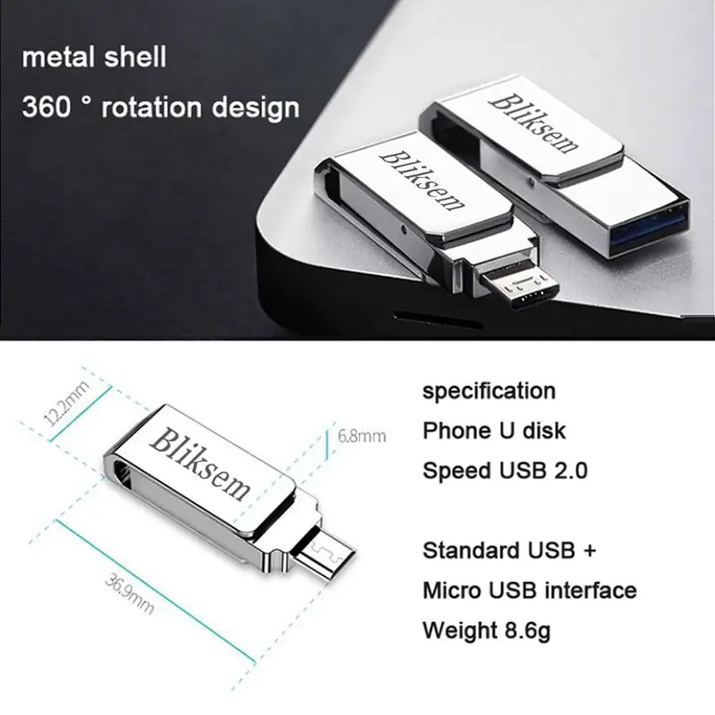 Bliksem OTG Ổ Đĩa Bút 32GB 64GB tốc độ cao USB2.0 cho PC di động mini Ổ Đĩa Bút 32GB USB Flash Drive 64GB
