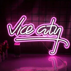 Vice City Neon Sign Led Light Up Sign For Room Decoration Wall Hanging Light For Bar Club Party Man Cave Game Room Growing Light