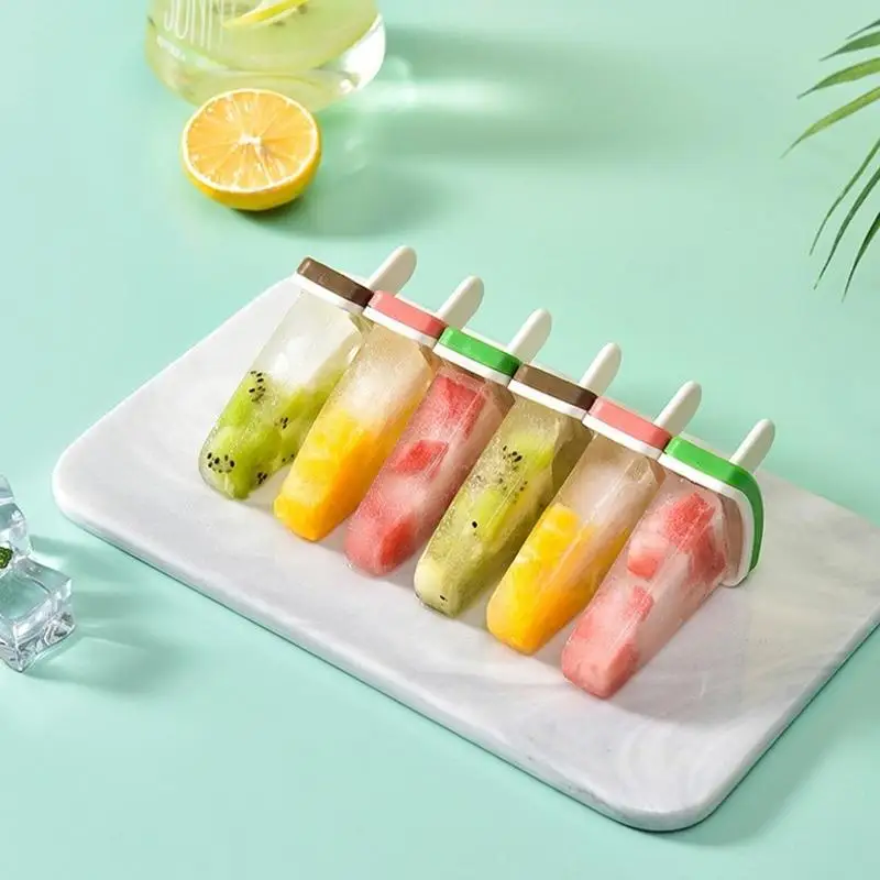 textureDIY Silicone Popsicle Mold 4 6 Grids Homemade Ice Cream Tray for Making  Fruit Juice Cubes for Summer Parties