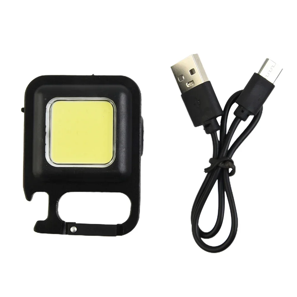 USB Rechargeable Keychain Light Mini Bright Flashlight COB Inspection Light Bottle Opener Outdoor Emergencys Work Light