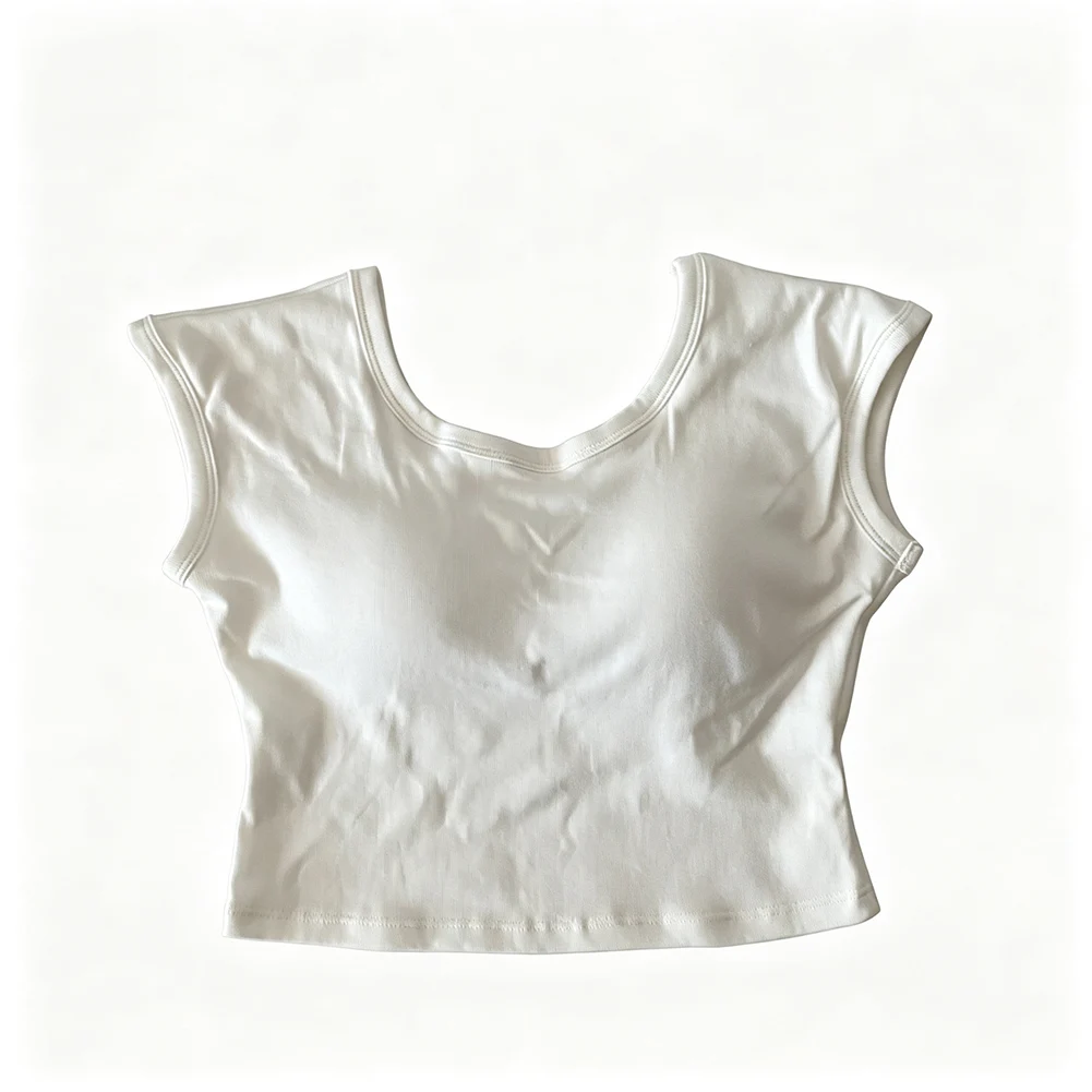 Womens Solid Color Cotton Sleeveless Tank For Top Round Neck Wide Strap Basic For Top for Vacation and Cycling