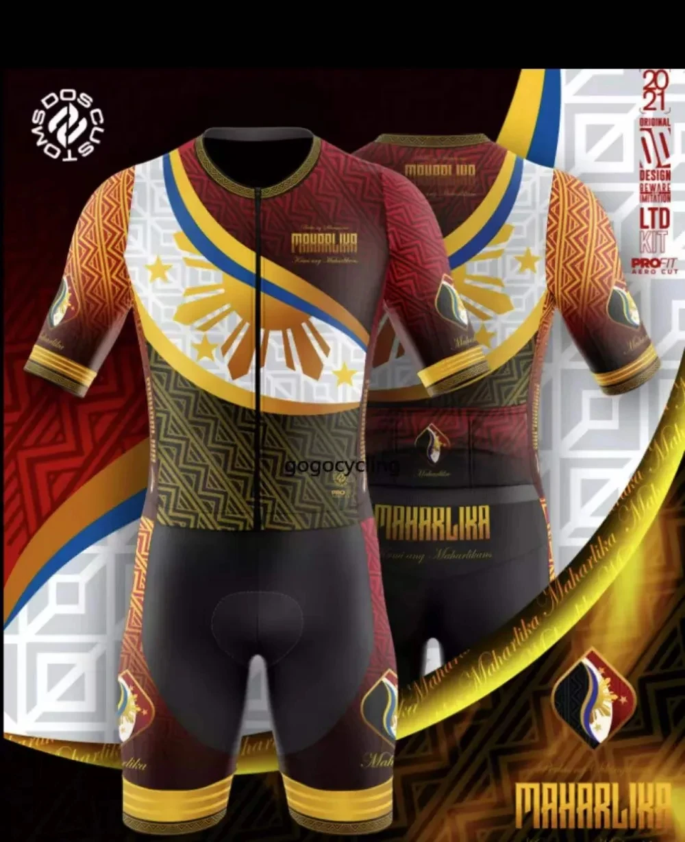 Philippine Flag Design Jersey set Summer Cycling Clothing Breathable Bike Shirt MTB Uniform Riding Bib Shorts Bicycle Sportswear