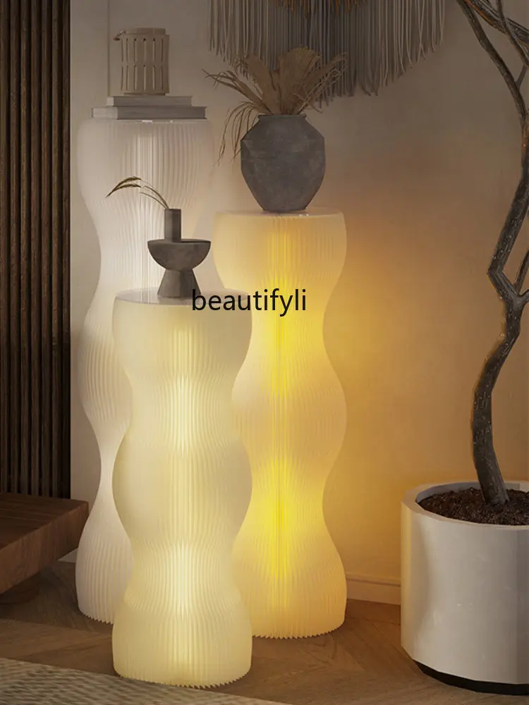 yj Cylindrical Display Cabinet Shelf Lighting Display Shelf Decoration Display Display Display Shelf