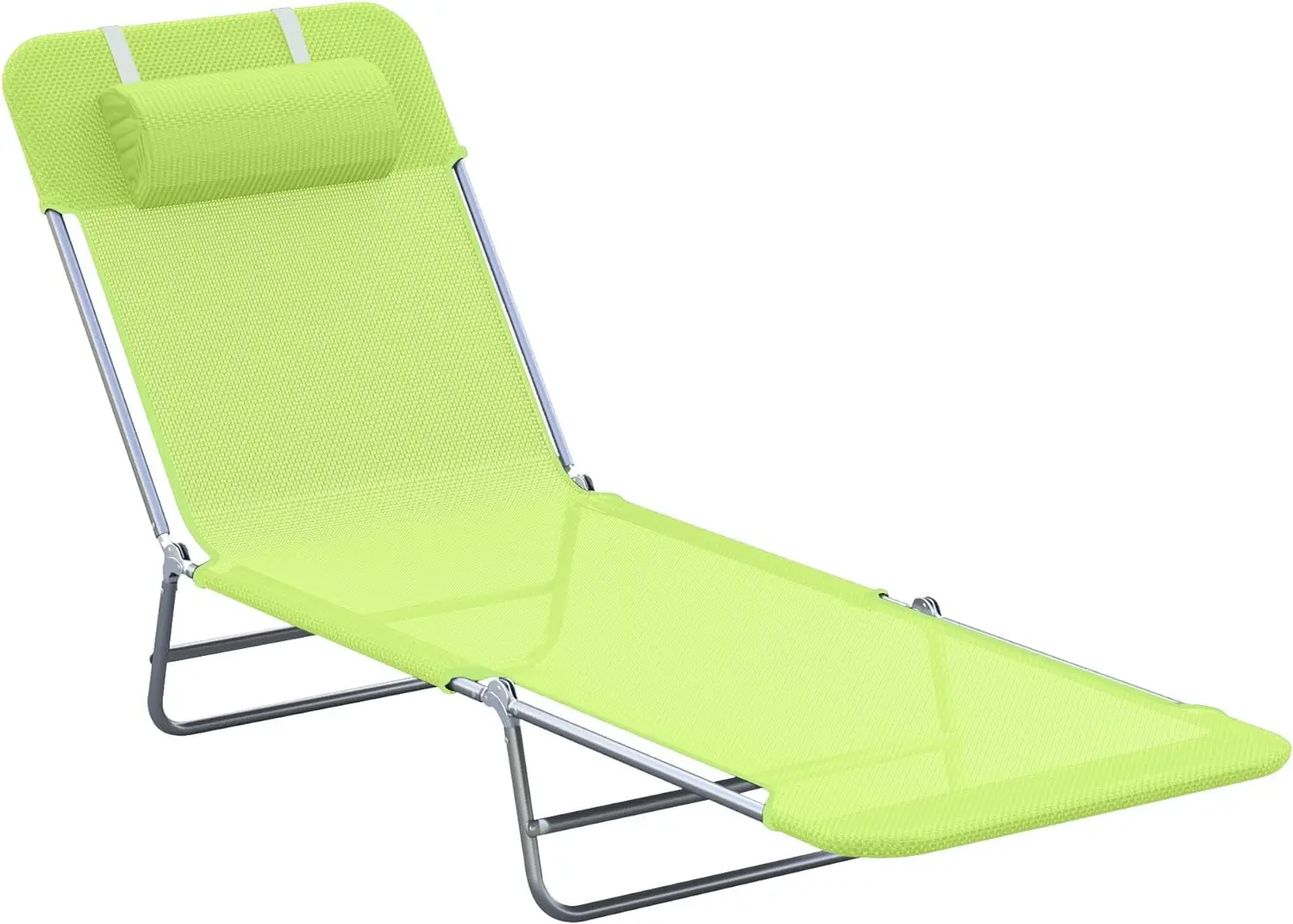 

Outdoor folding lounge chair, pool chair, outdoor sunbathing chair with pillow, backrest tilted