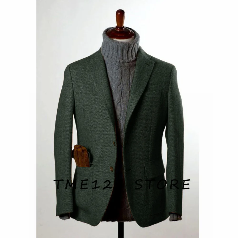 Herbst neue Herren Fischgräten jacke V-Ausschnitt Einreiher Business Casual koreanische Herbst kleidung Bestseller für Herren bekleidung