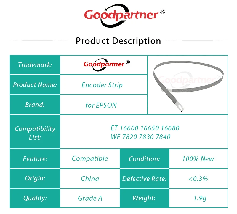 1X 1768577 CR SCALE Encoder Strip for EPSON L15150 ET 16600 16650 16680 WF 7820 7830 7840