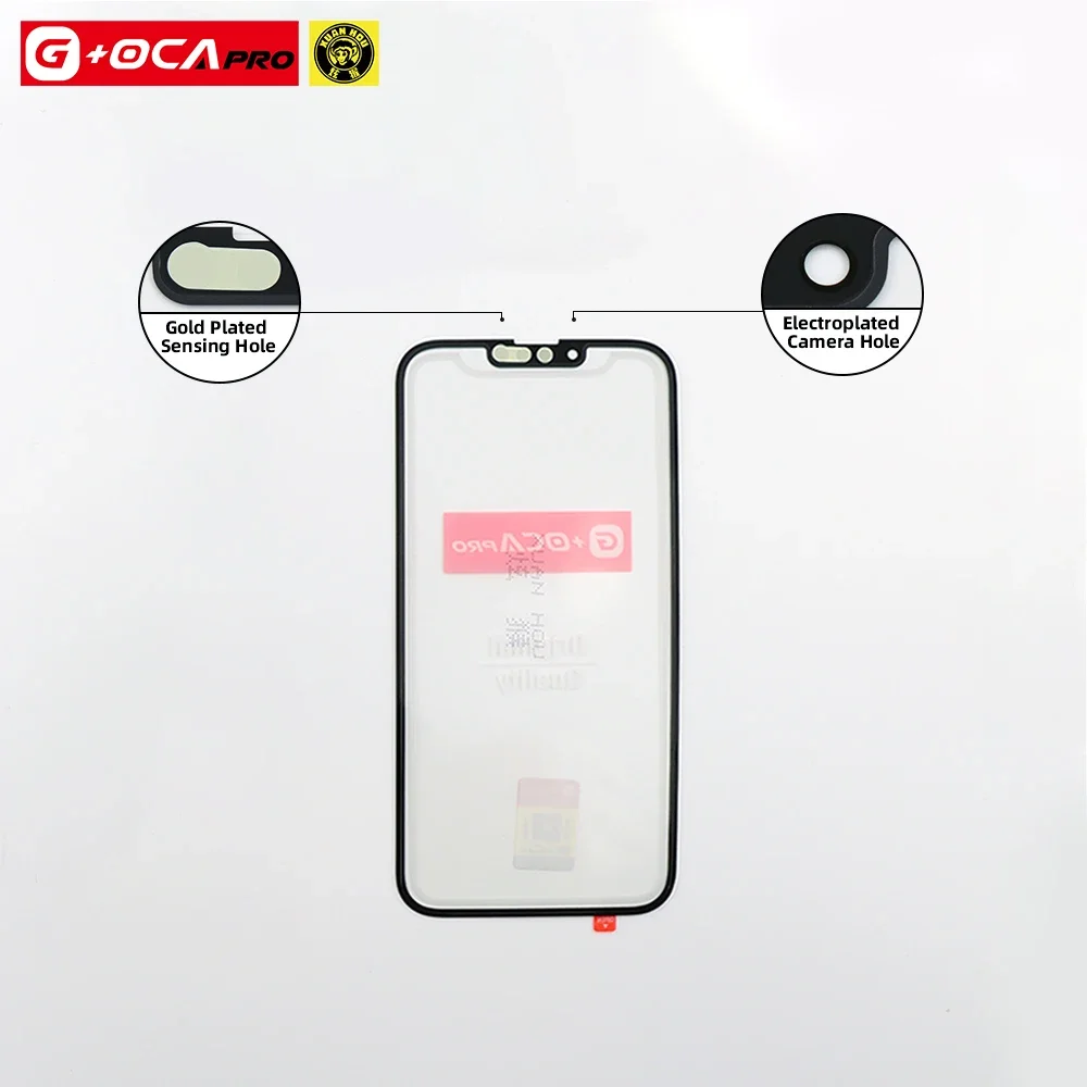 5pcs G+OCAPro Glass Panel with OCA 2 in 1 for iPhone X to 15ProMax Glass Panel Broken Phone Repair Replacement