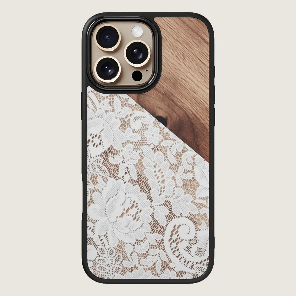 

Магнитный чехол для телефона IPHONE 17, 16, 15, 14, 13, 12, 11, 16e Air PRO Plus, кружевной, с принтом под дерево, жесткий глянцевый, противоударный чехол