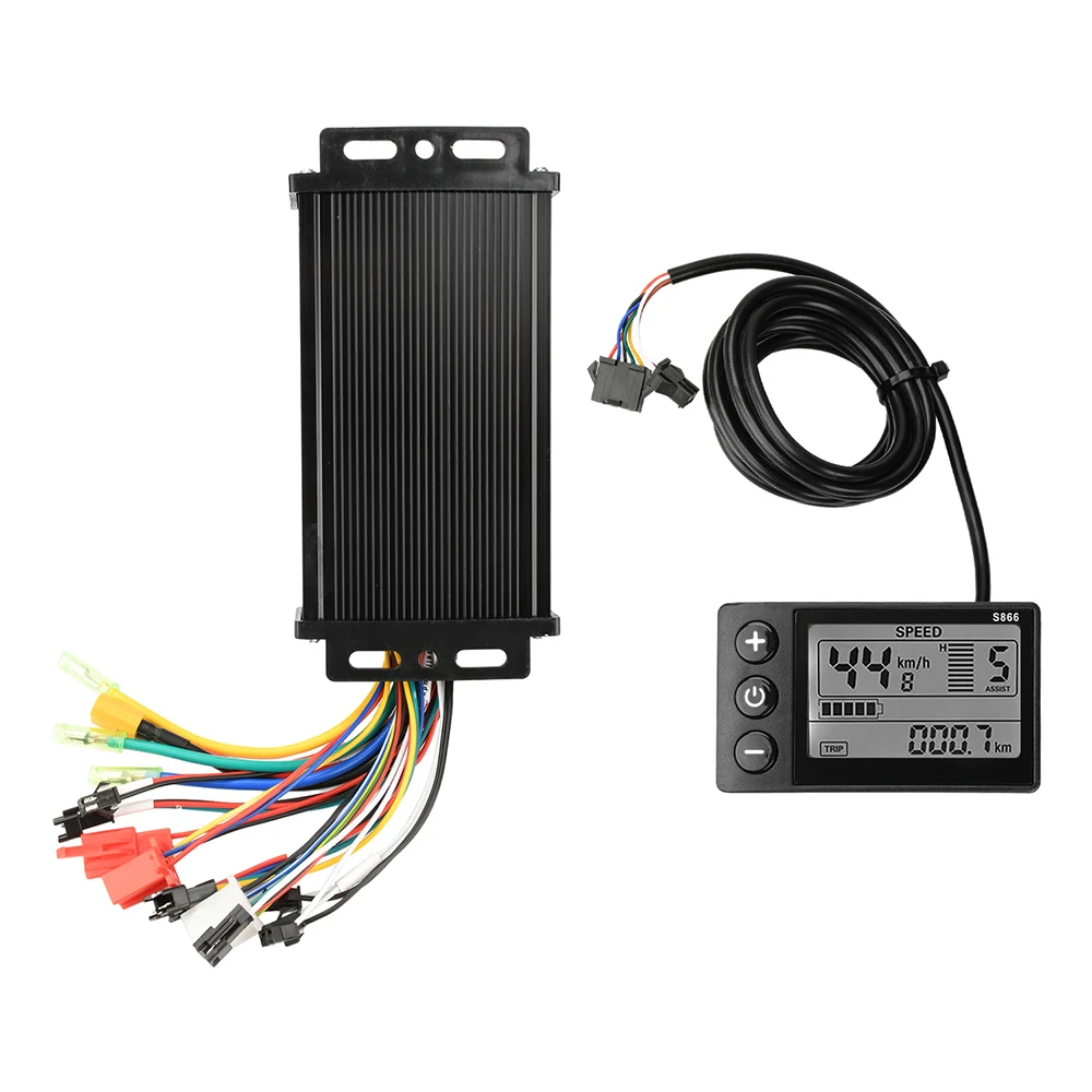 

36V/48V 750W-1500W Sine Wave Three-mode Brushless Motor Controller MAX30A with LCD 866 Display Meter for e-bicycle Scooter