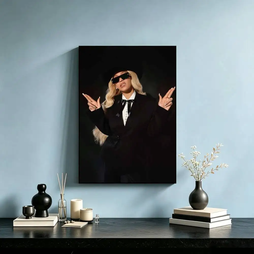B-Beyonce Cowboy Carter Lemonade Poster Waterproof Wall Art Sticker For Bar Living Room Vintage Decor High Quality Print Gift