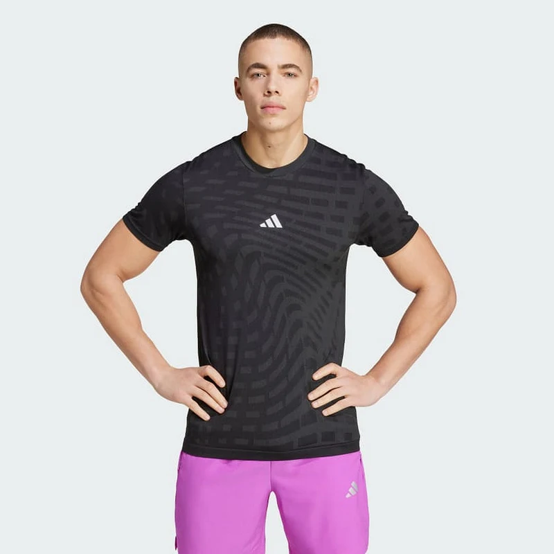 

Adidas IM7485 Мужская спортивная рубашка с коротким рукавом, осень 2024, быстросохнущая и дышащая
