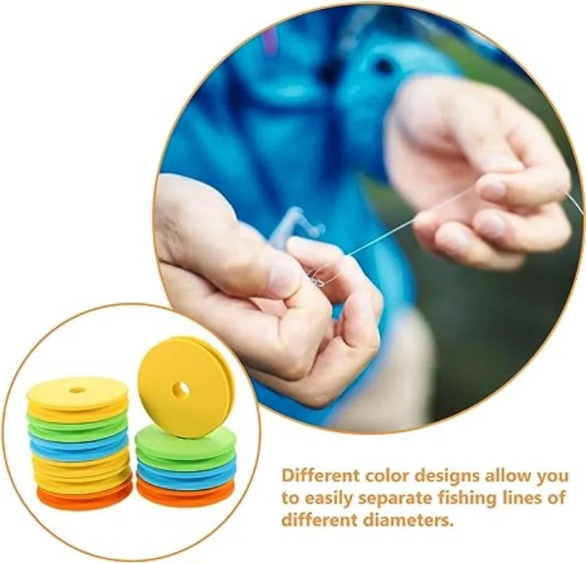 EVA Fishing Foam Line Spools for Fishing Lines String Bobbin Round Shaped Foam Hook Line Storage Spools Kits Fishing Accessories