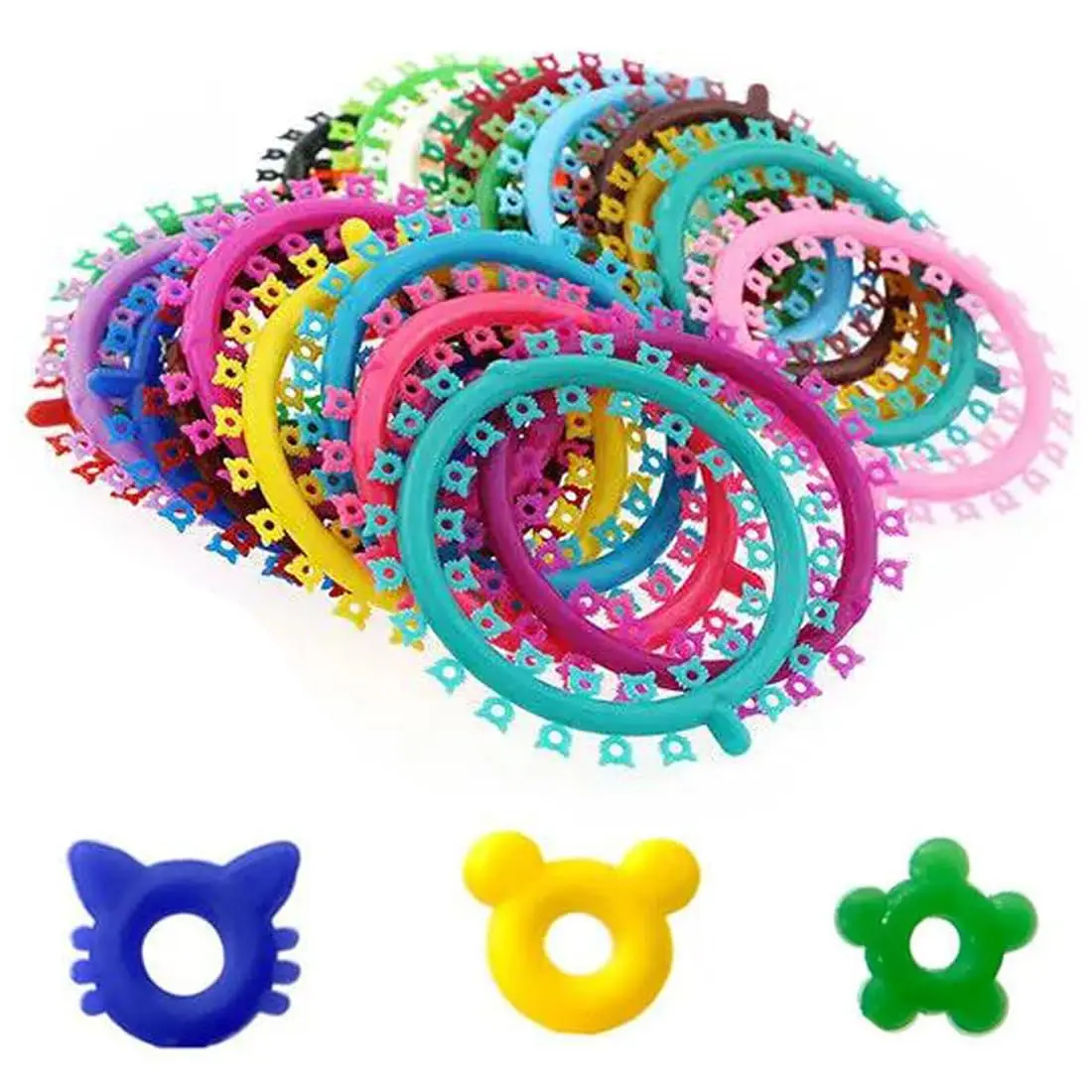 

Dental Orthodontic Ligature Ties Multi-color Braces Rubber Bands Cartoon Orthodontic O-rings Cat Flower Mouse Shape 1000Pcs