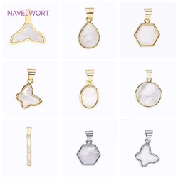 Trendy Multi Styles Charms 18K Gold Plated Brass Inlaid Shell Charms Pendants For DIY Jewelry Making Necklace Accessories