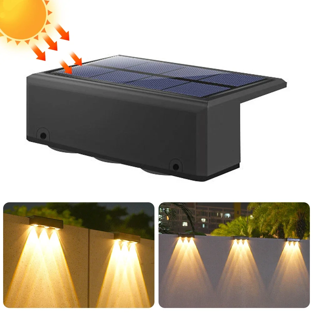 2/3led super brilhante luz solar ao ar livre parede ponto luz solar led lâmpada de parede ao ar livre à prova dwaterproof água decoração do jardim lâmpada