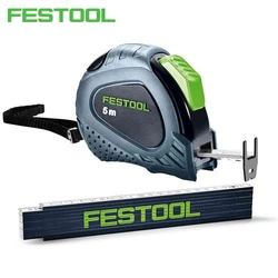 FESTOOL tape measure, 5 meters, wooden folding rule, high-precision wear-resistant household measuring tool, ruler,