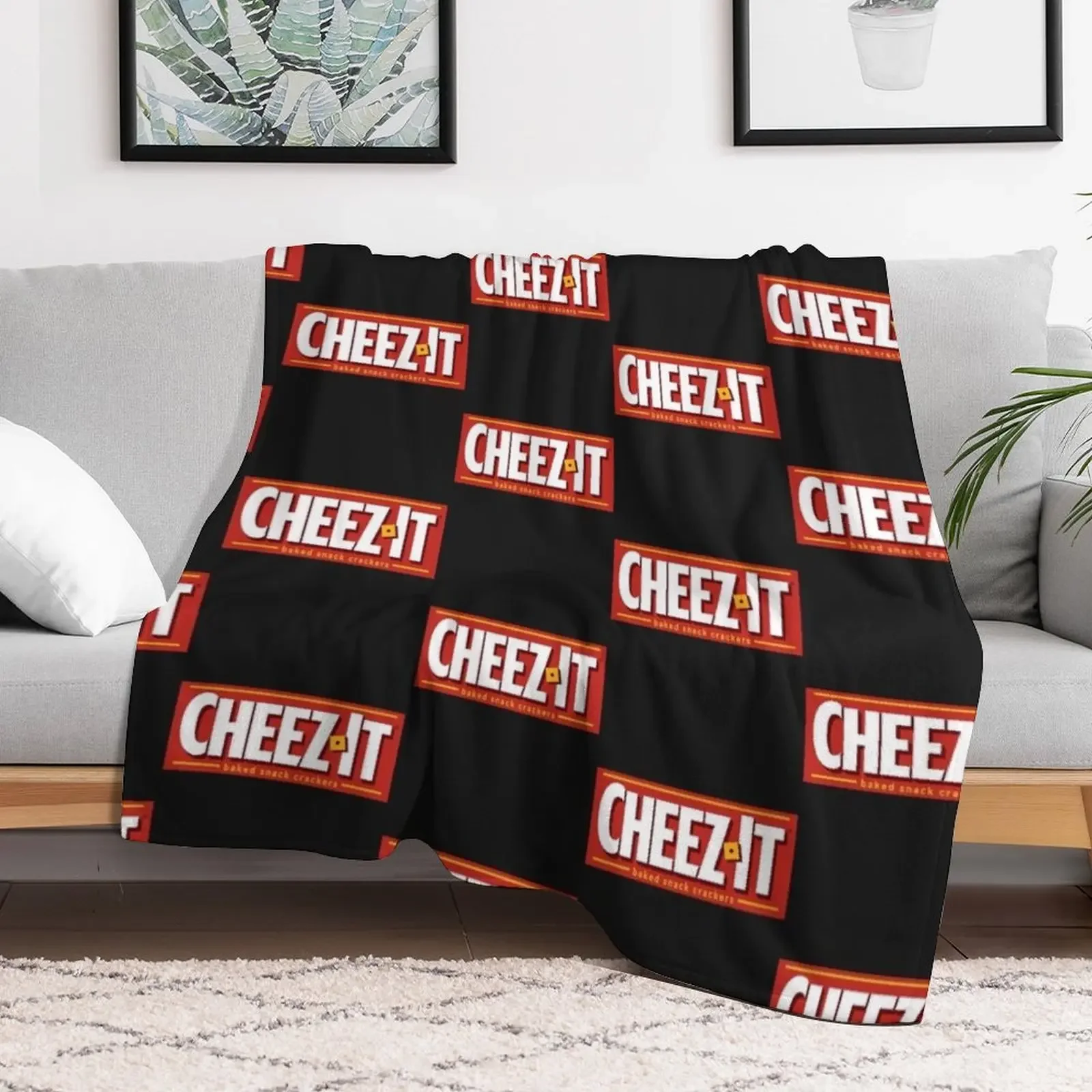 Cheez It Logo Throw Blanket Thins anime Hairy Blankets