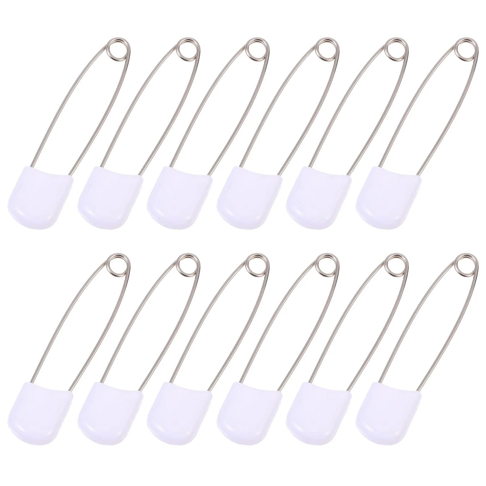 Baby Safety Pins For Diapers Buckle Plastic Heavy Duty Clothes Nappy White Insignia