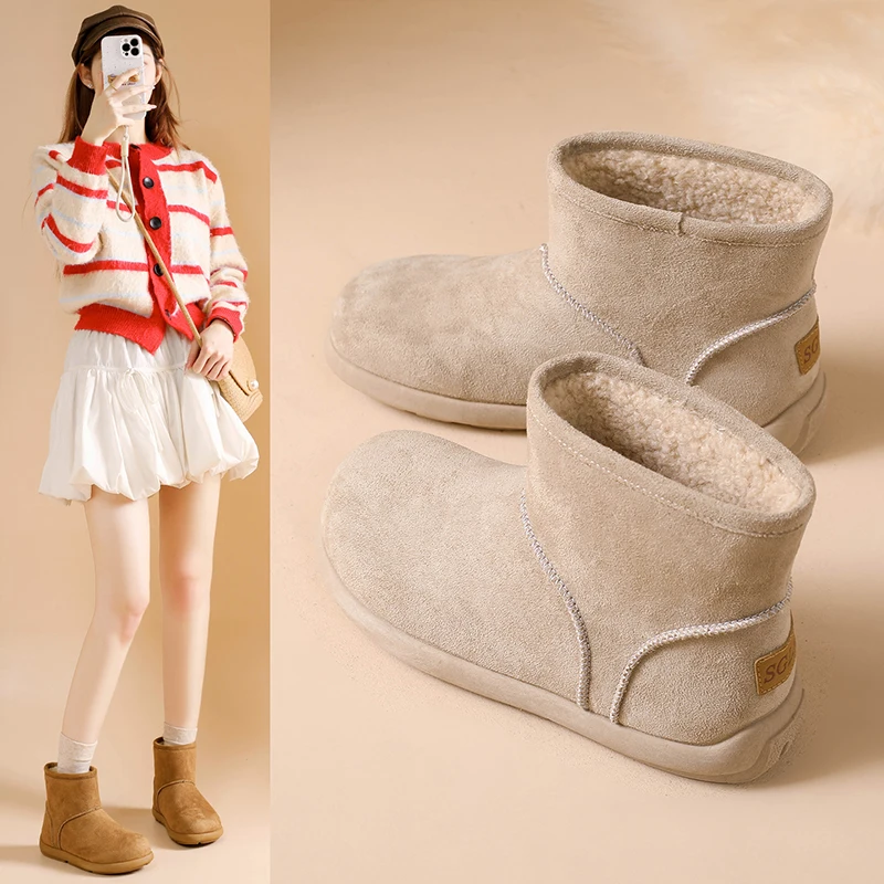 

Ботильоны и зимние ботинки, универсальные ботинки телесного цвета на флисовой подкладке, зимние, 287-25