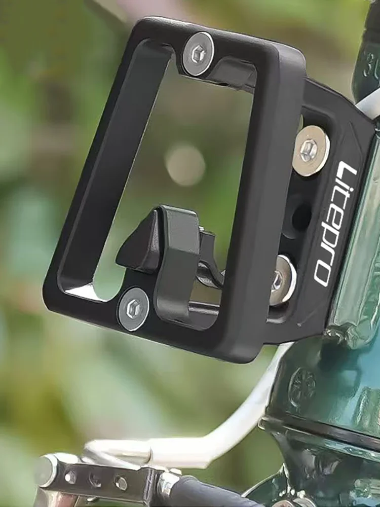 AliExpress NONE 64.5g Folding Bike Front Bag Carrier Block Bag Bracket 3 Holes For Brompton Dahon Bike Front Carrier Mount Adapter with Screws