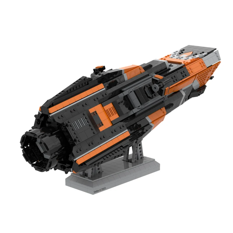 Space War Serie MOC-66577 Patrol Warship Baustein Partikel Technologie Montage DIY Modell Bildung Kind Puzzle Ziegel Spielzeug