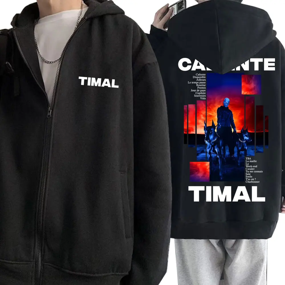 

Rapper Timal Caliente Trop Album Zipper Hoodie Men Women Hip Hop Fashion Pop Music Zip Up Jacket Men's Vintage Zip Up Sweatshirt