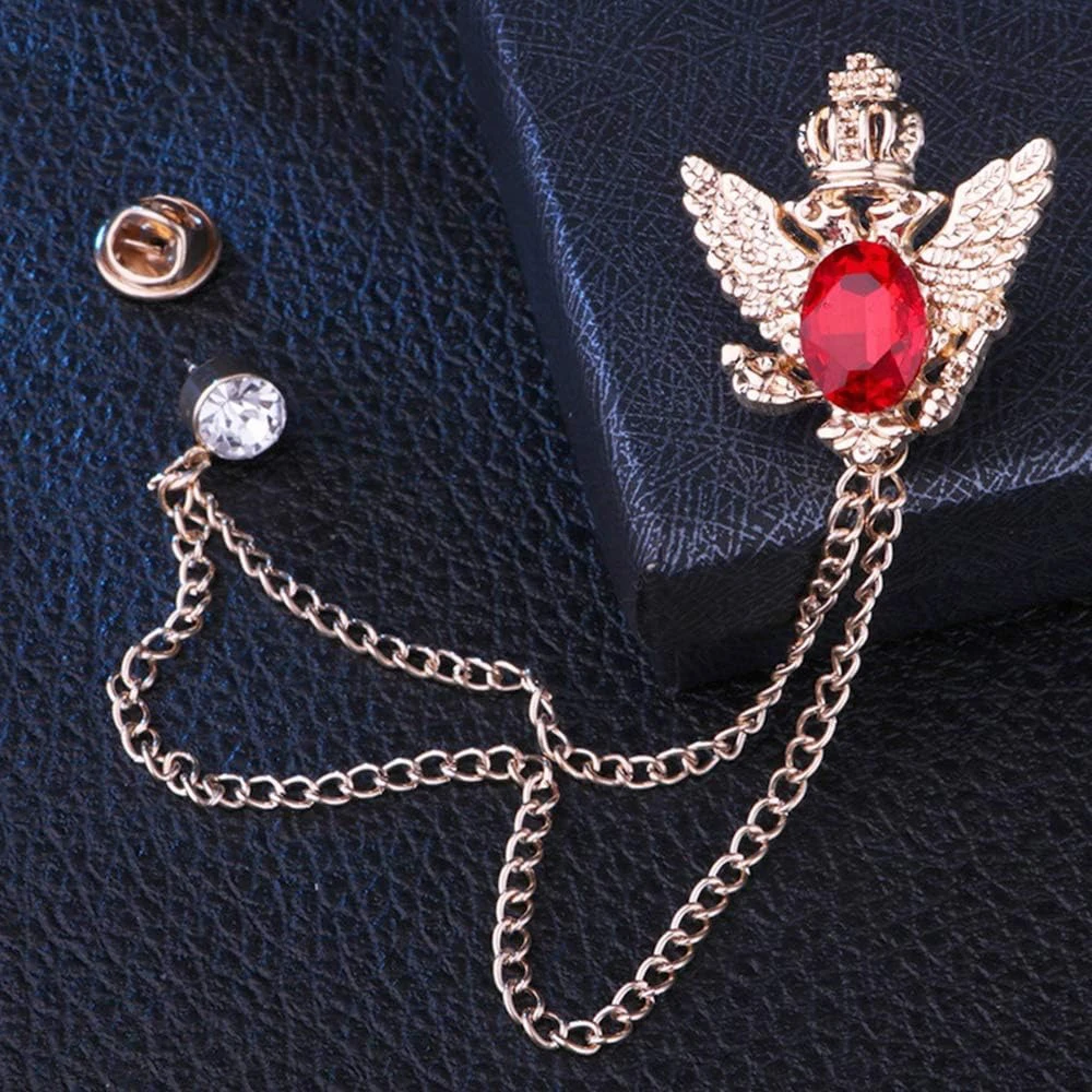 Broche de costume pour hommes et femmes, Badge avec chaînes, boucle, chaîne, col, revers, décoration de chemise, Clips métalliques, cravate de smoking, chapeau, écharpe, 1 pièce