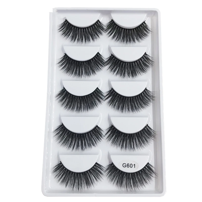 5 pairs/Tray G6 Serise Multi-layer slender bushy natual flexible handmade mink hair  false eyelashes with Persoanlized