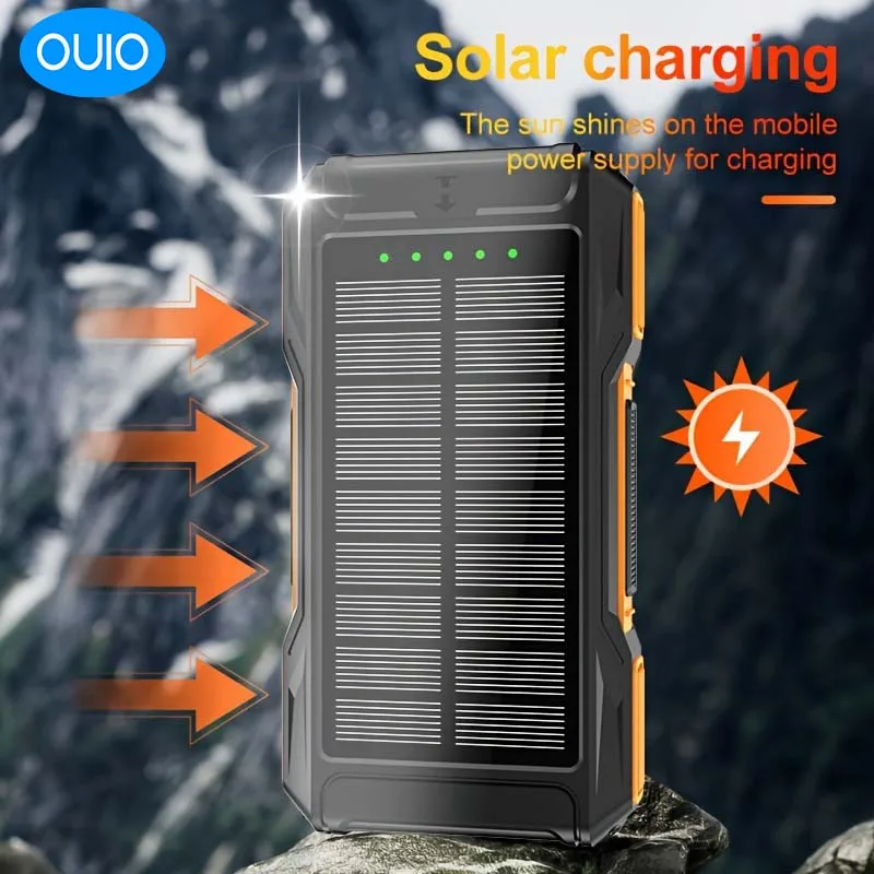 10000mAh Solar Power Bank Portable High Capacity Charger Compatible with IOS Android USB-A And USB-C Fast Charging 2025 New
