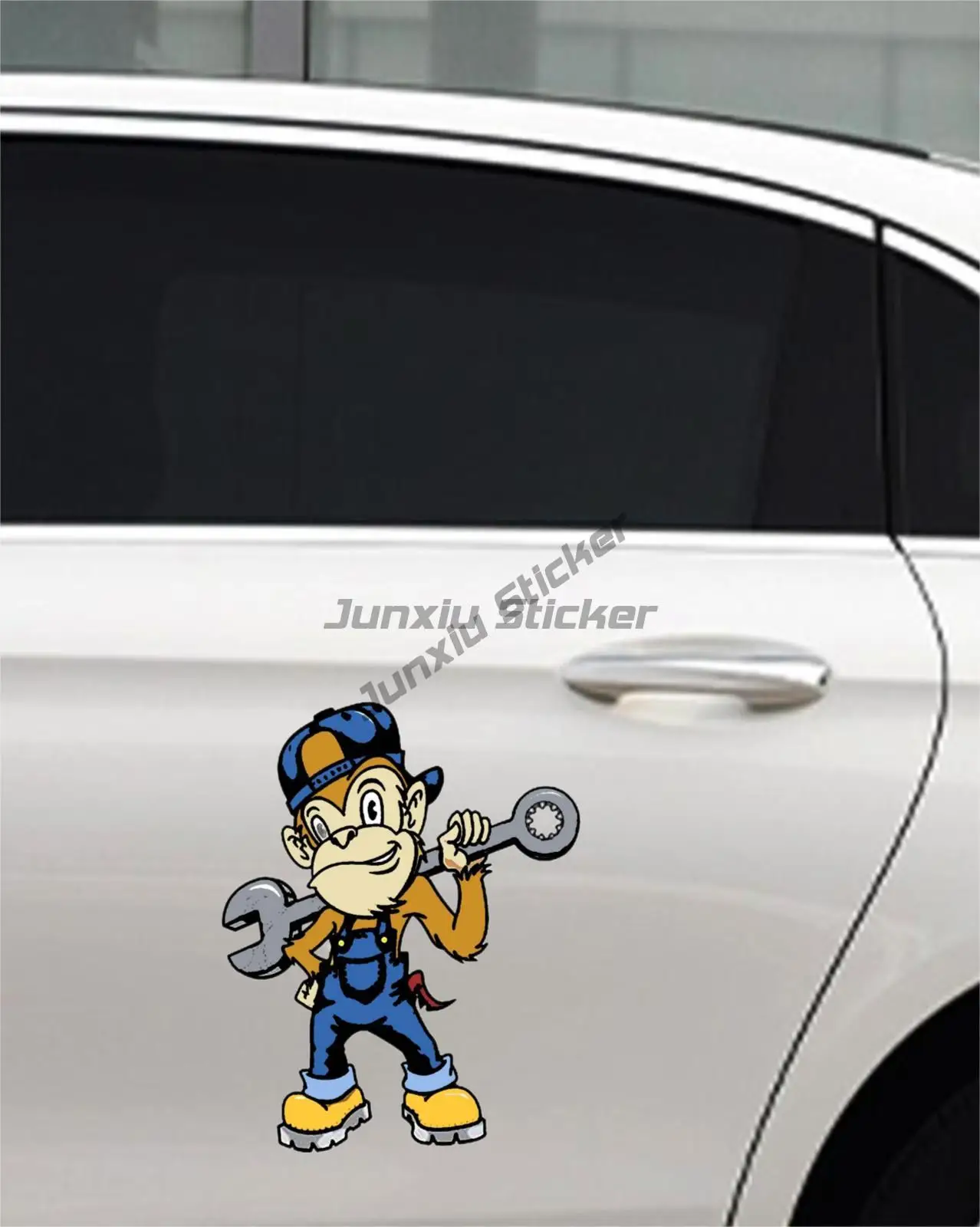 Monkey Mechanical Belt Torque Car Sticker Toolbox Sticker Lunch Box-Truck Bumper Helmet Phone Wall Window Sticker Docto