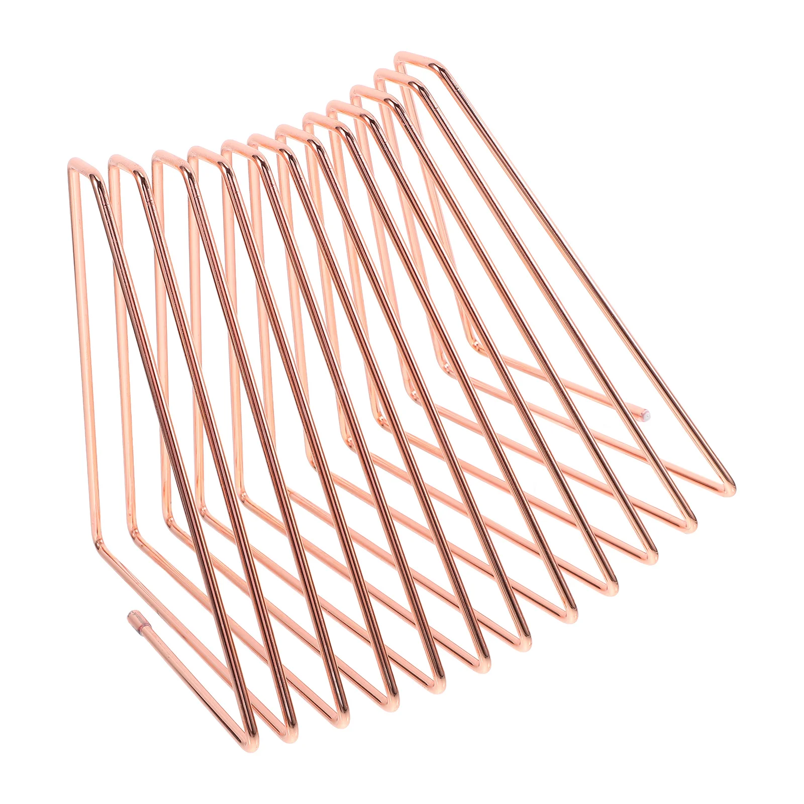 11 Slots Metall-Bücherregal, verstellbar, faltbar, Desktop-Aufbewahrung für Bücher, Vinyl-Schallplatten, Dateien, Büro, Zuhause, Organizer, Dreiecksdraht