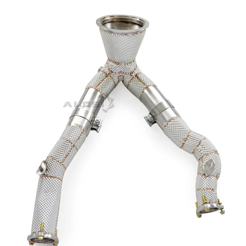 SS304 High-Performance Insulated Downpipe for Audi A6 2019-2024 3.0T C8 Straight Through Exhaust System Design