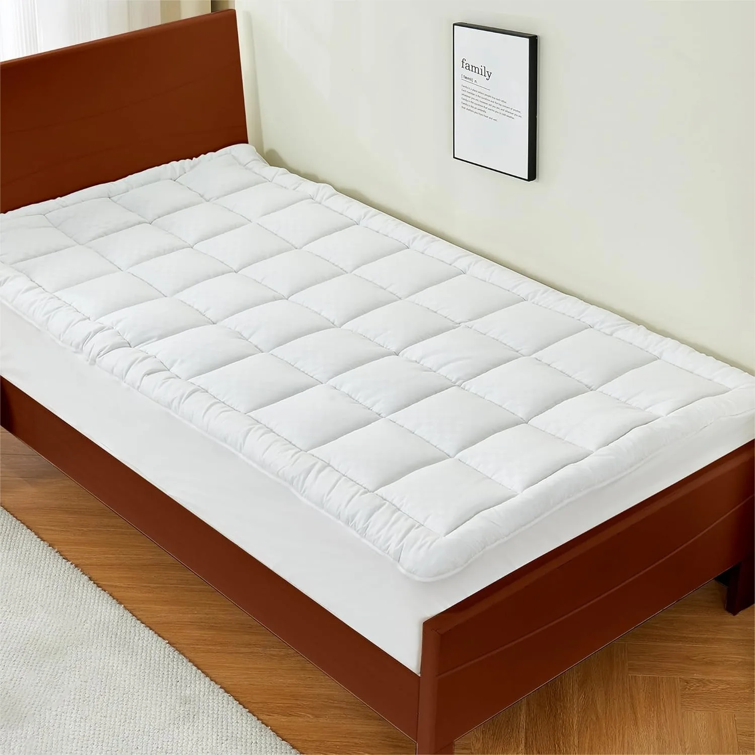Twin XL Mattress Pad for Dorm, Cooling Topper with 6-21 inch Deep Pocket, 39x80 Inches, White
