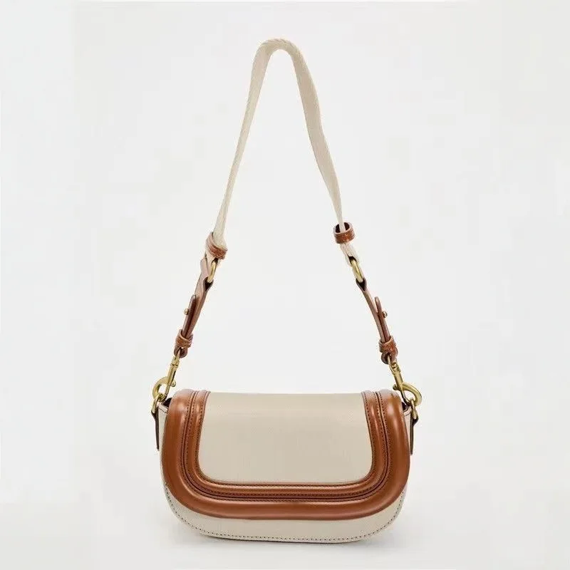 حقيبة كروس جديدة بحزام كتف عريض، حقيبة سرج، حقيبة كتف عصرية