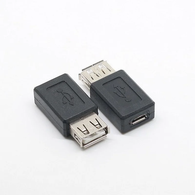 

New Black USB 2.0 Type A Female to Micro USB B Female Adapter Plug Converter usb 2.0 to Micro usb connector wholesale