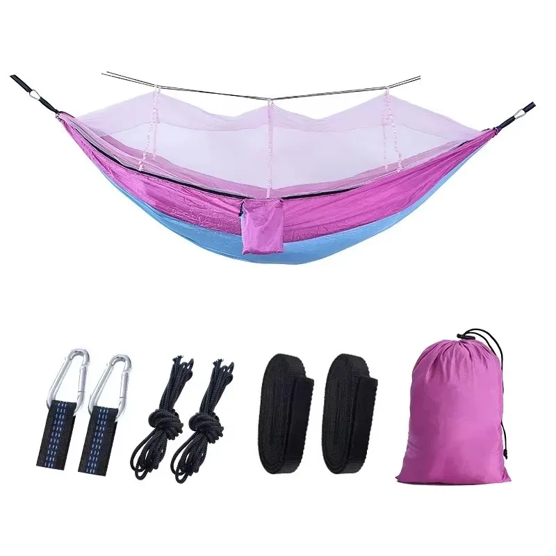 Mosquito Net Hammock 210T Parachute Nylon Camouflage Camping Outdoor Portable Lightweight Hiking Backpacking Travel Picnic Patio
