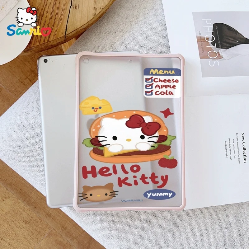 

Розовый прозрачный чехол для iPad Sanrio с милым узором, подходит для iPad Pro 2022/2024, iPad Air 3/5, iPad Mini 6, iPad 6/10