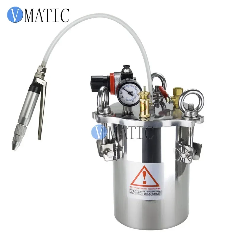 Free Shipping Fluid Glue Adhesive Dispensing Stainless Steel Pressure Tank With Pneumatic Valve Equipment Set