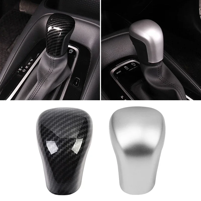 

Car Interior Gear Shift Knob Cover Carbon Fiber Pattern Trim Handbrake Shell For Toyota Corolla Camry Avalon Levin 2019- 2021