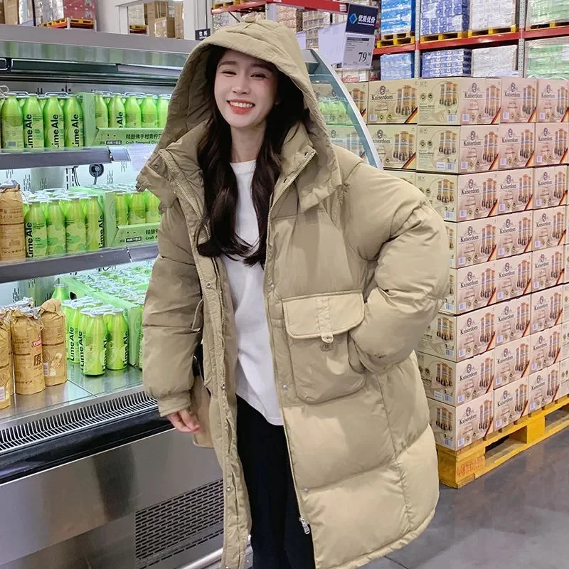 

Winter new fashion Women Parkas Hooded Long Thick Warm Cotton Padded Windproof Overcoat Casual Loose Snow Wear outerwear T747